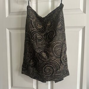 Talbots Black A-Line Skirt with Gold Spiral Dot Print